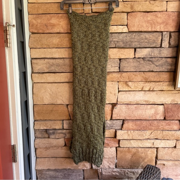 Lucky Brand green chunky knit long wrap around scarf Women’s O/S NWT - Picture 2 of 10